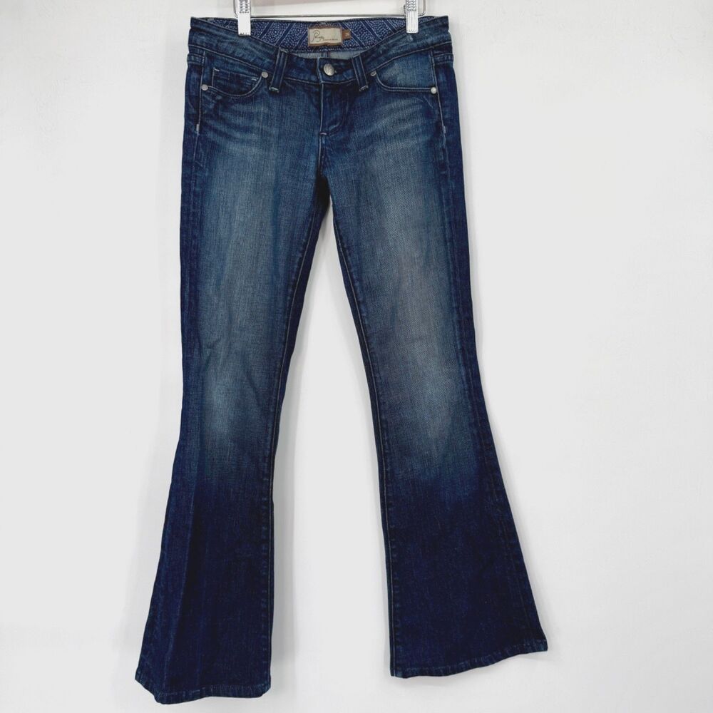 Paige Women's 26 Vintage Y2K Canon Low Rise Flare Medium Wash Jeans‎